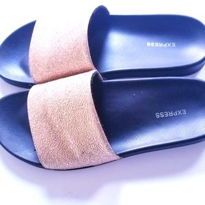 EXPRESS Women's Slides Metallic Gold Size 8
